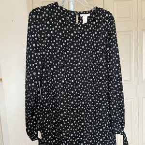 Black Floral Long Sleeve Dress
